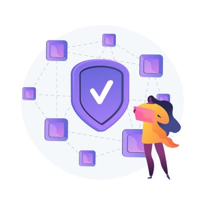 Decentralized application abstract concept vector illustration. Decentralized application abstract concept vector illustration. Digital application, blockchain, P2P computer network, web app, multiple users, cryptocurrency, open source abstract metaphor.